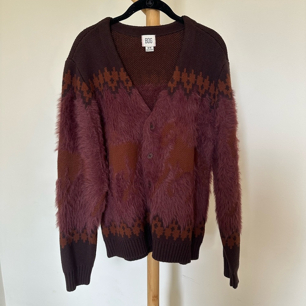 BDG Nordic Fuzzy Horse Cardigan
